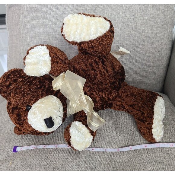 Dan Dee Teddy Bear 11 inch Plush Brown White Bow Soft Stuffed Animal Toy - Picture 6 of 6